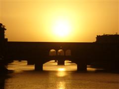 Die Ponte Veccio im Sonnenuntergang